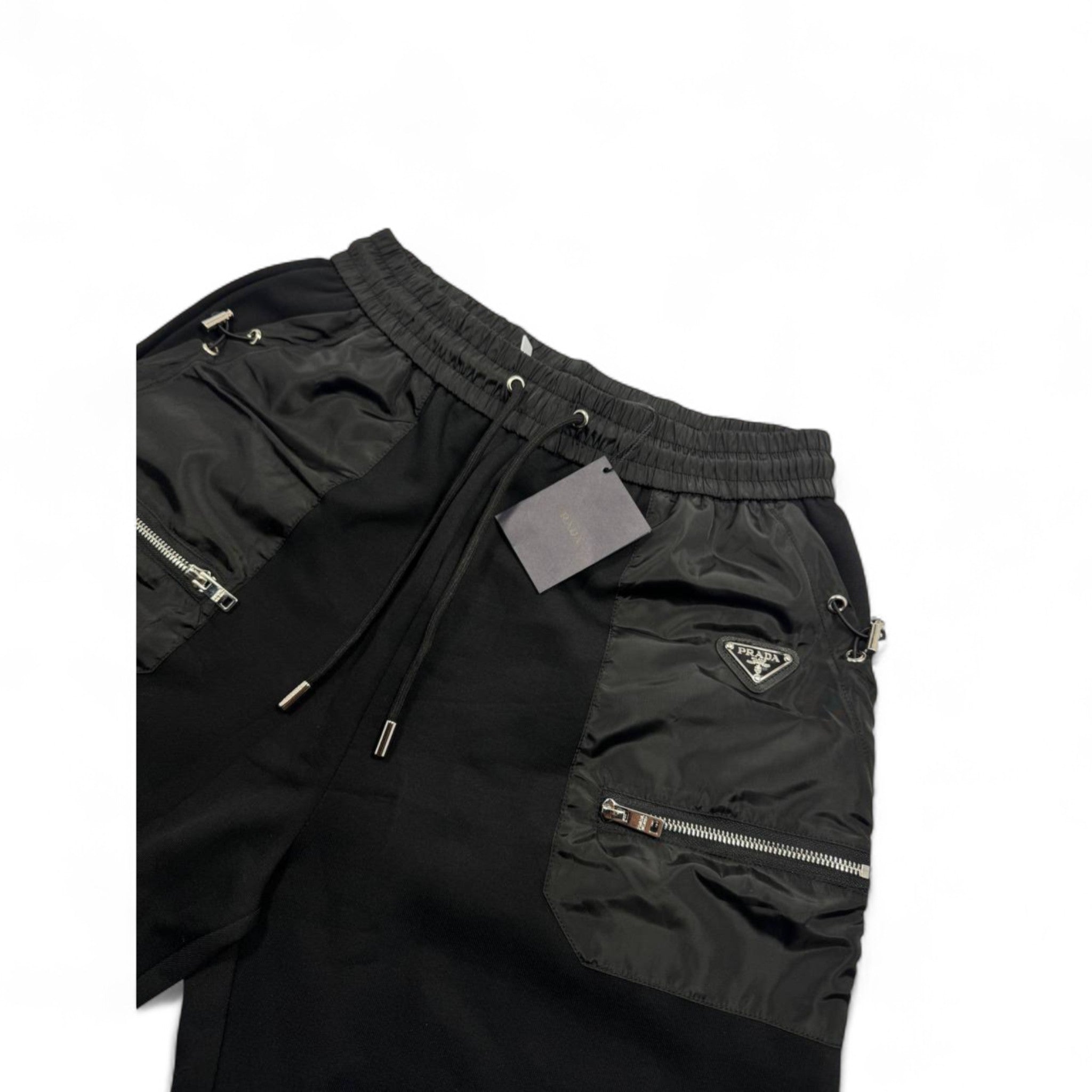 Prada Black Nylon Utility Shorts – Luxury Techwear Edition