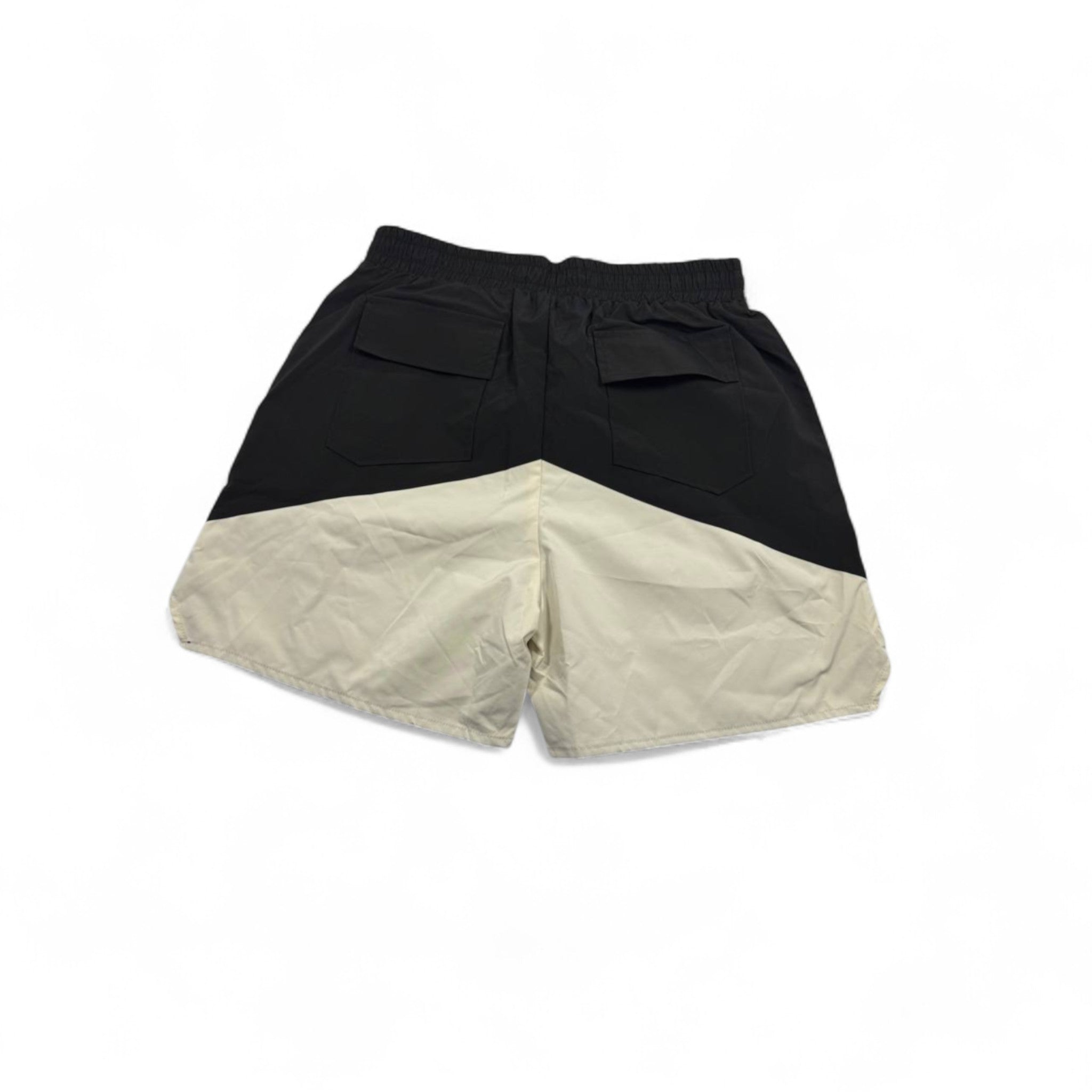 Rhude Panel Logo Swim Shorts – Black & Cream