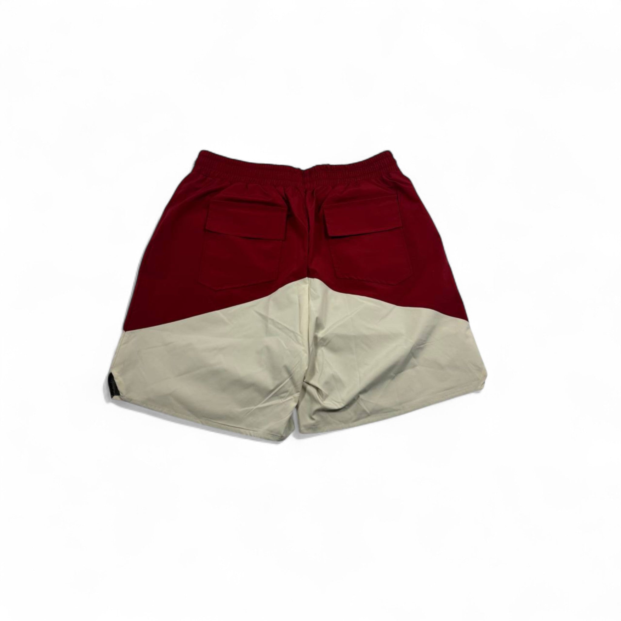 Rhude Panel Logo Swim Shorts – Red & Cream Edition ❤️