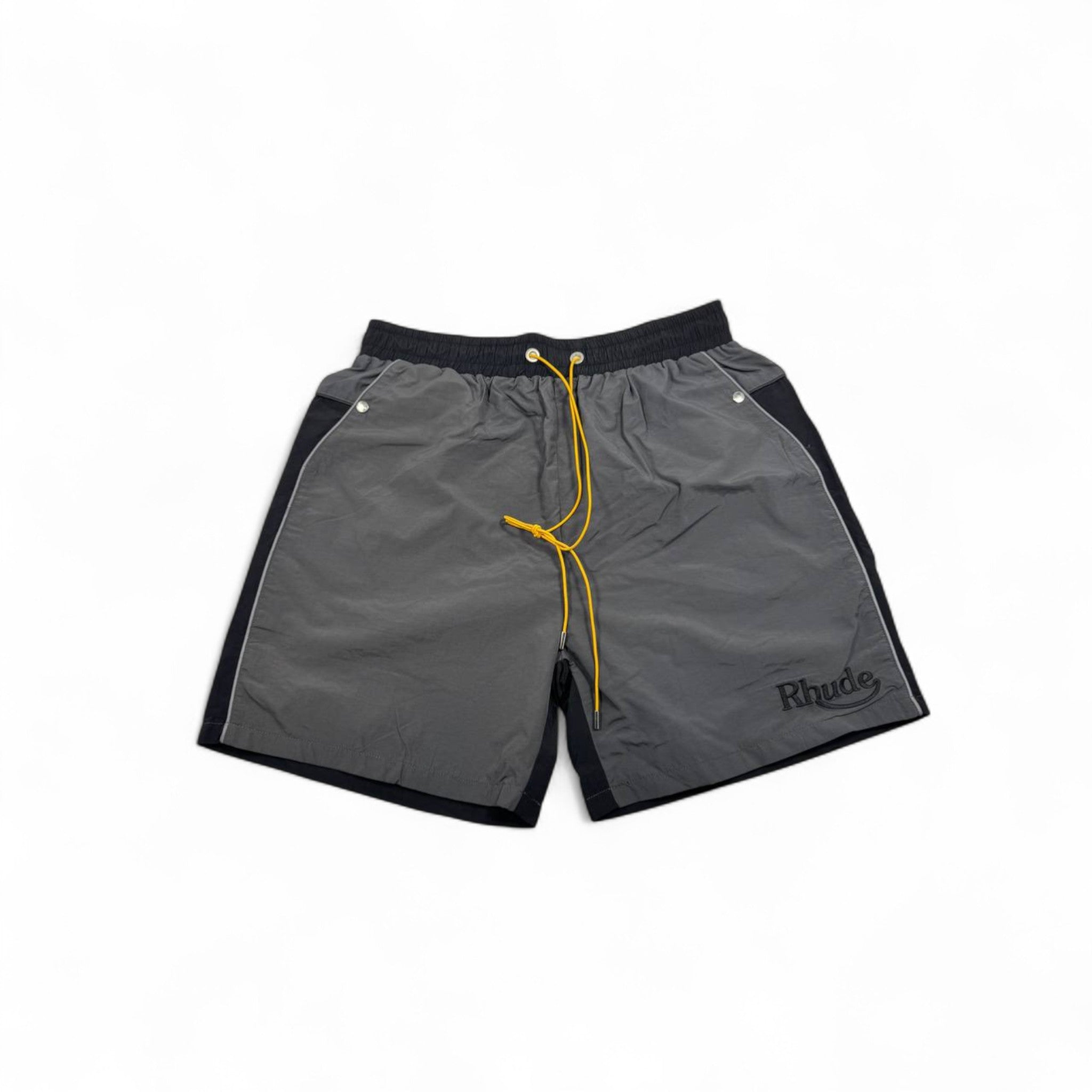 Rhude Charcoal Panel Swim Shorts – Street-Smart Minimalism 🖤🌊