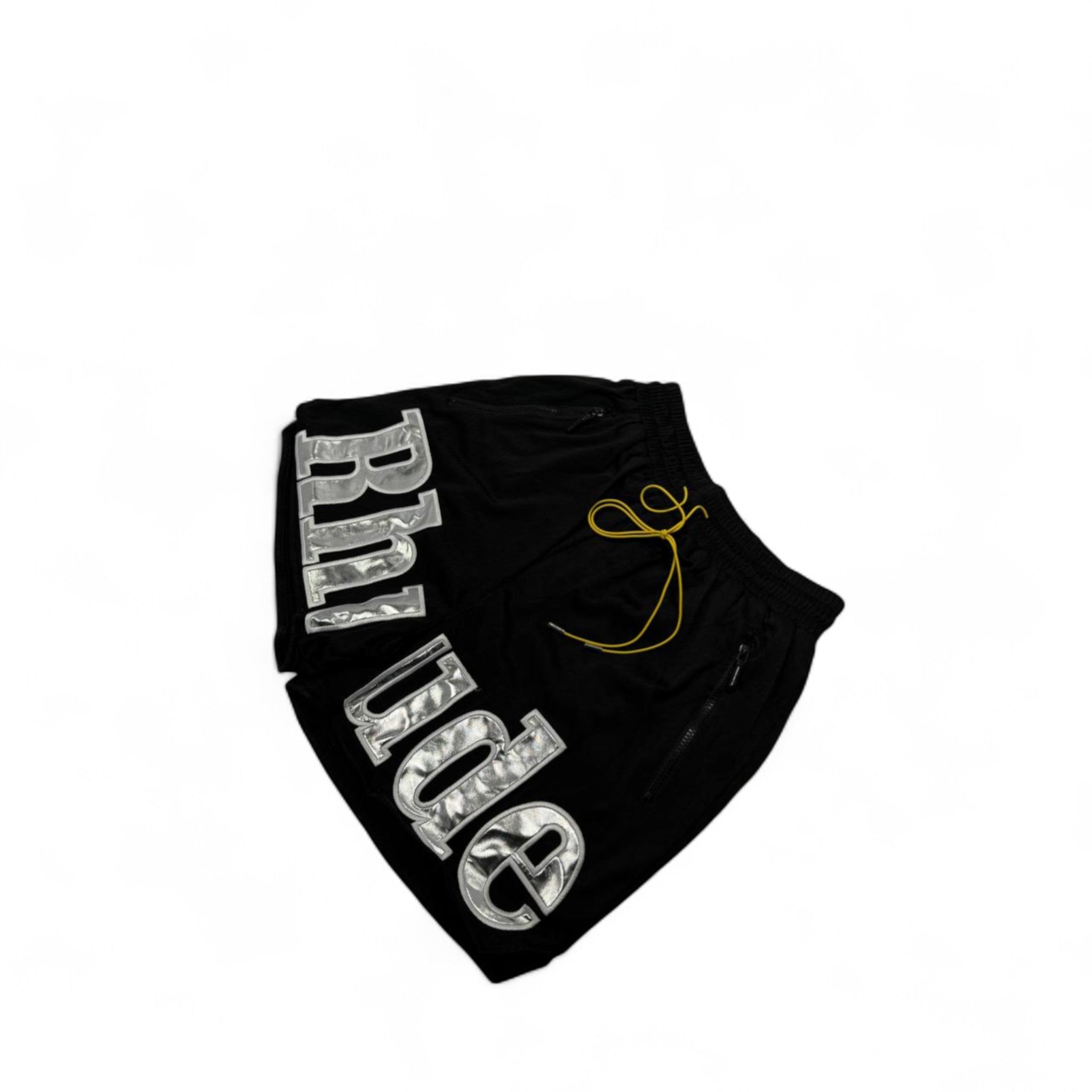 Rhude Black Statement Shorts with Silver Logo ✨🔥