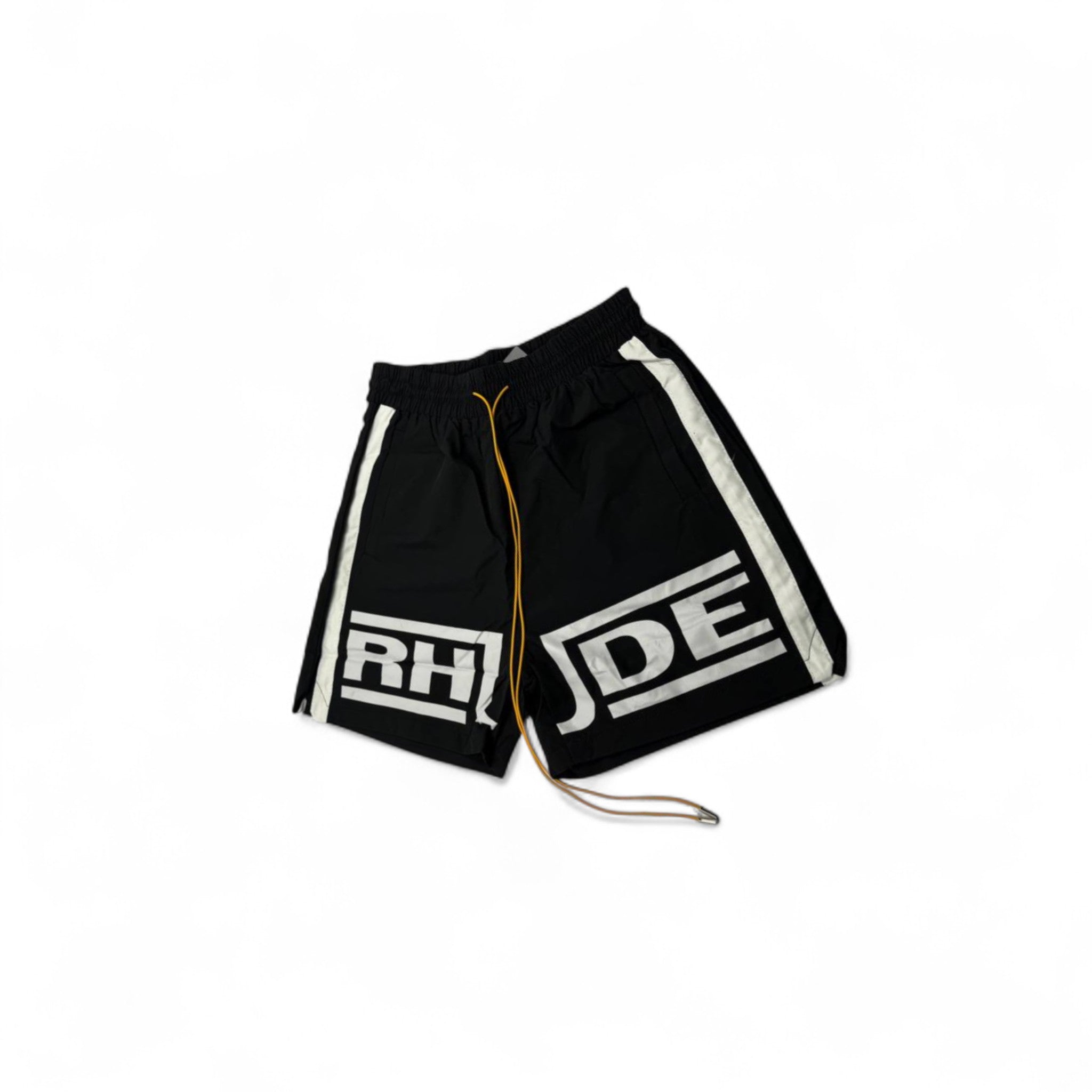 Rhude Logo Swim Shorts – Black & White Street Edition ⚫⚪