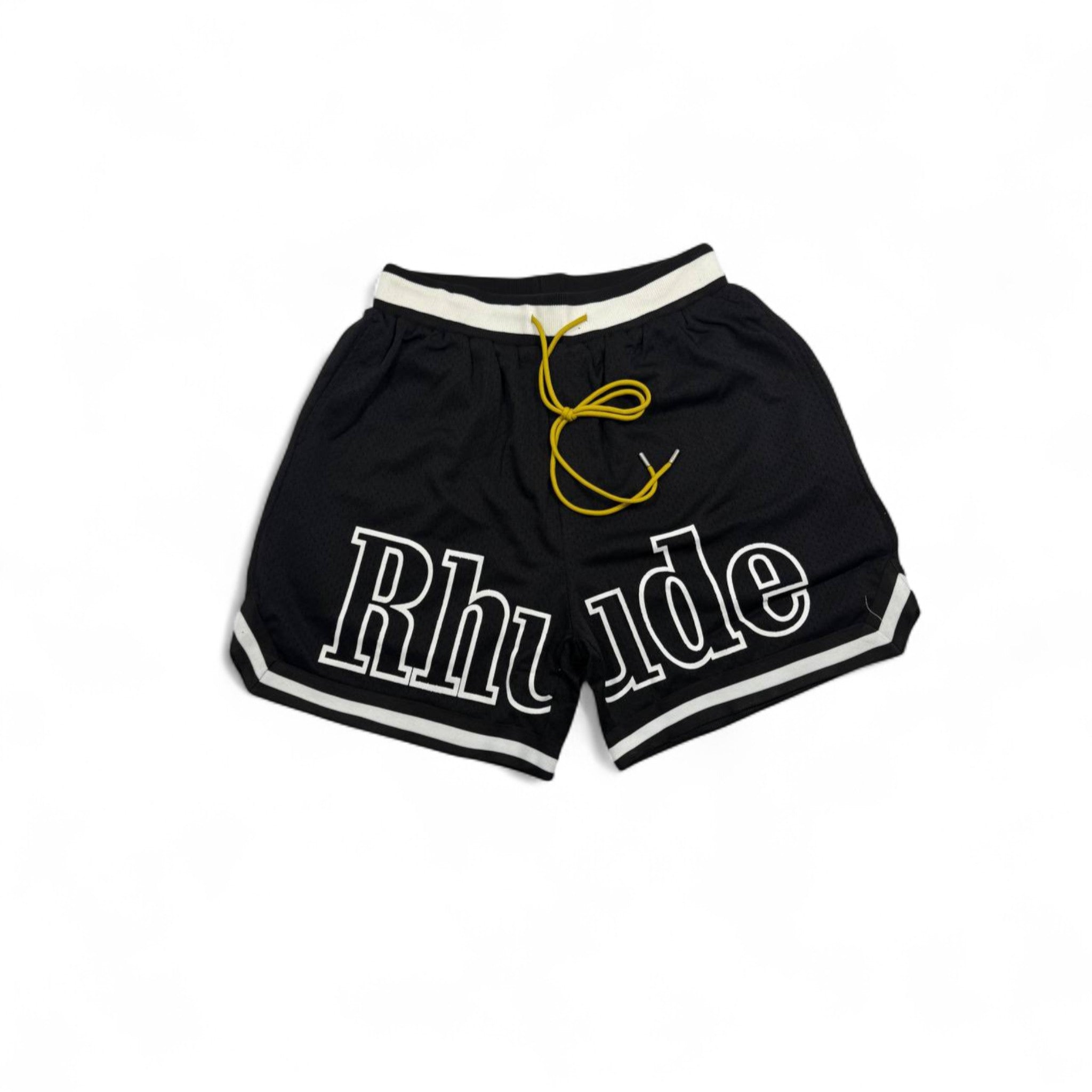 Rhude Mesh Basketball Shorts 🖤 Black & White Retro Style