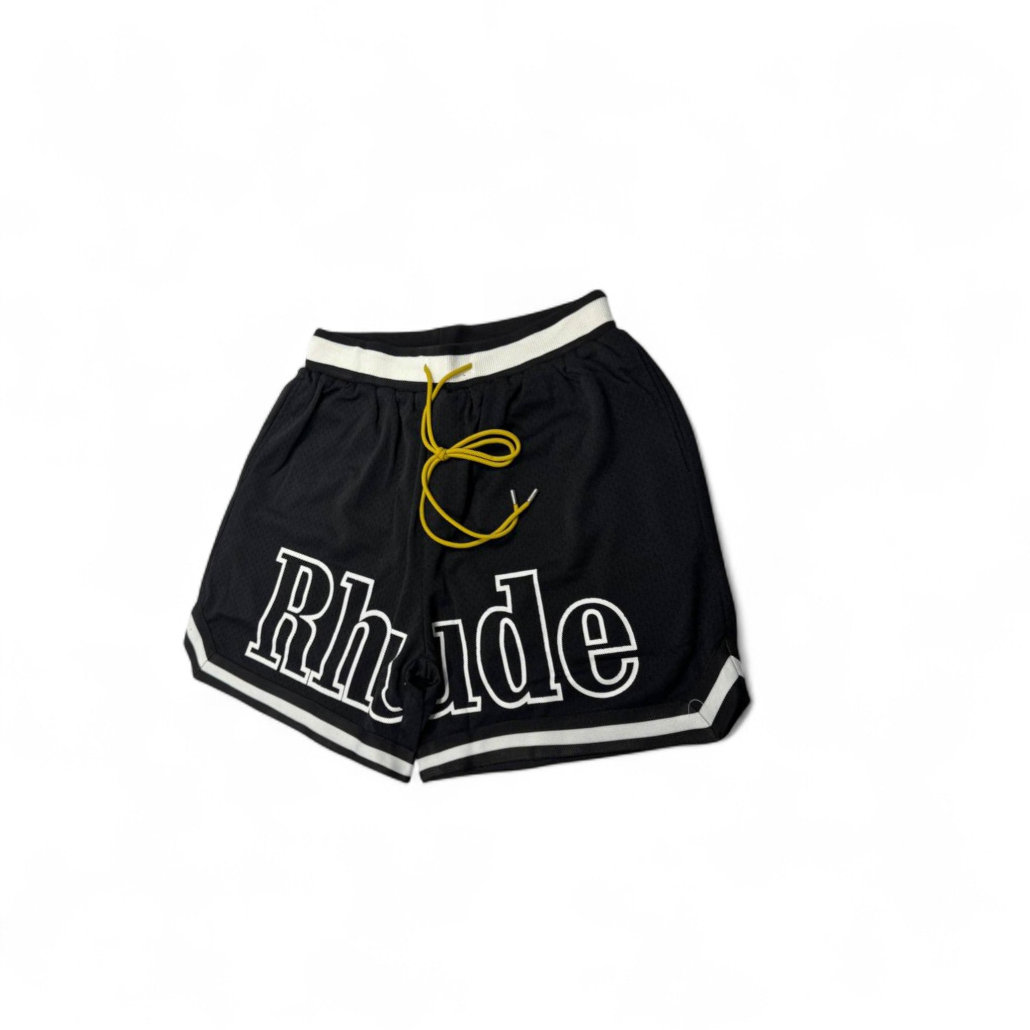 Rhude Mesh Basketball Shorts 🖤 Black & White Retro Style