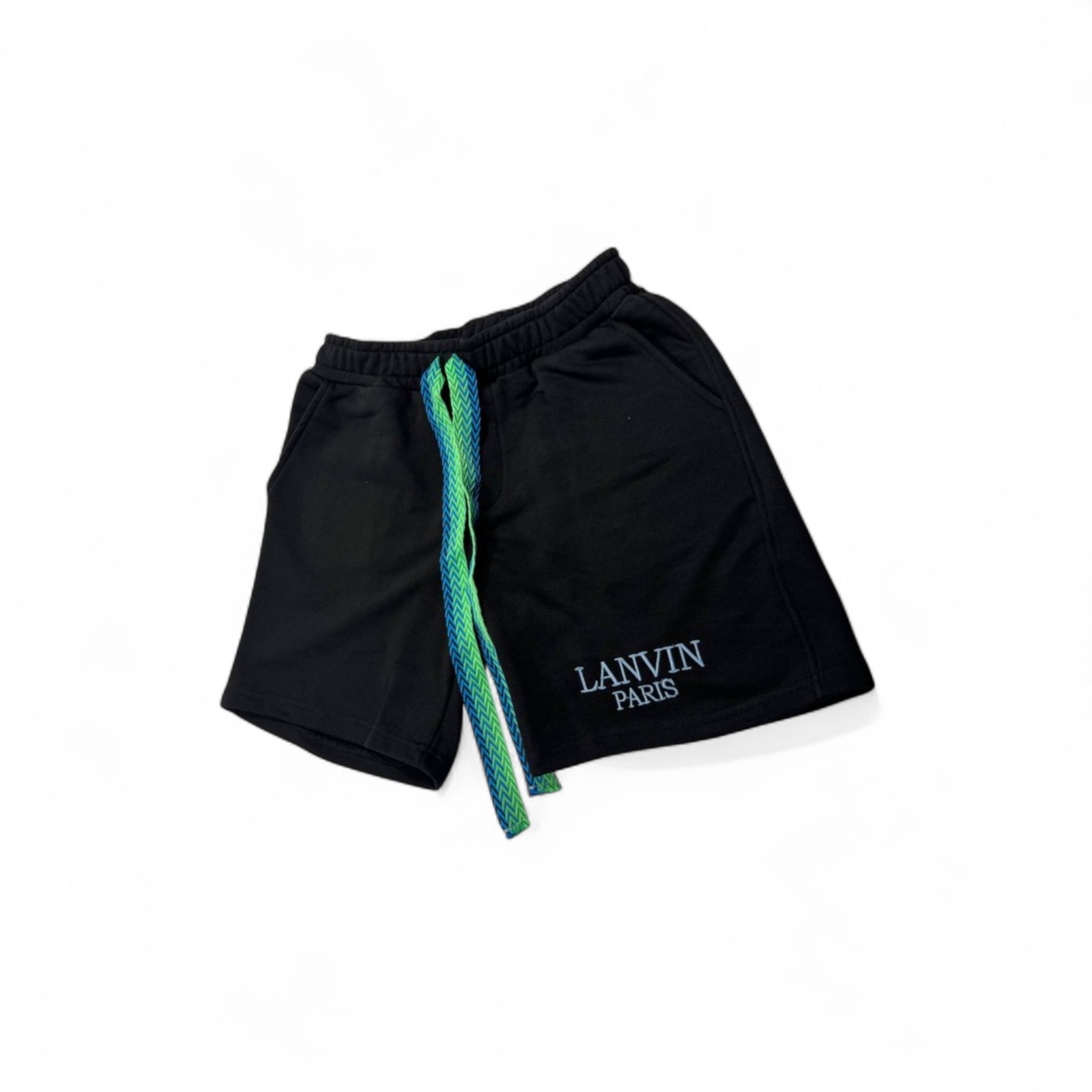 Lanvin Paris Black Casual Shorts with Braided Drawstring