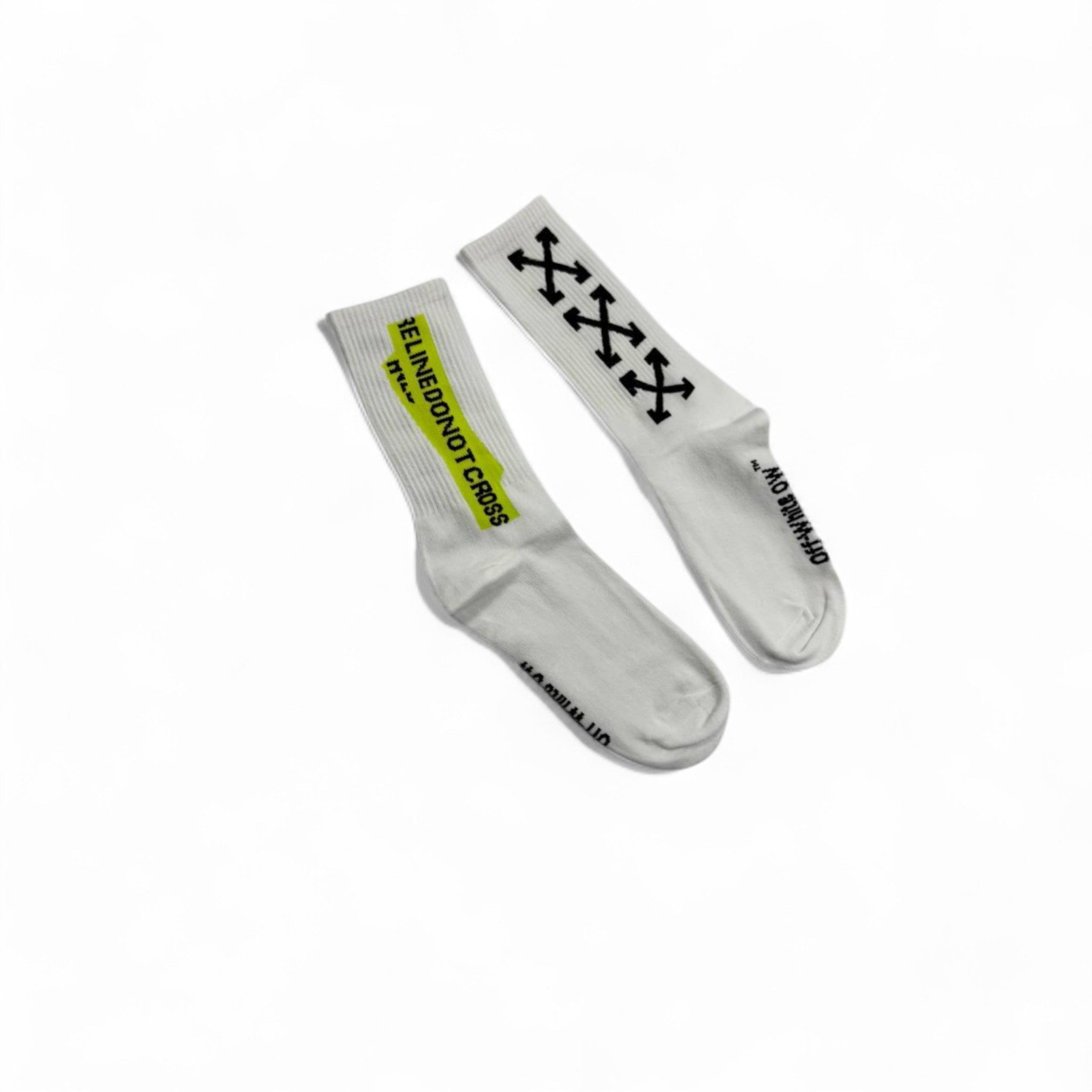 Off-White Style “Do Not Cross” Socks 🚧 White Edition