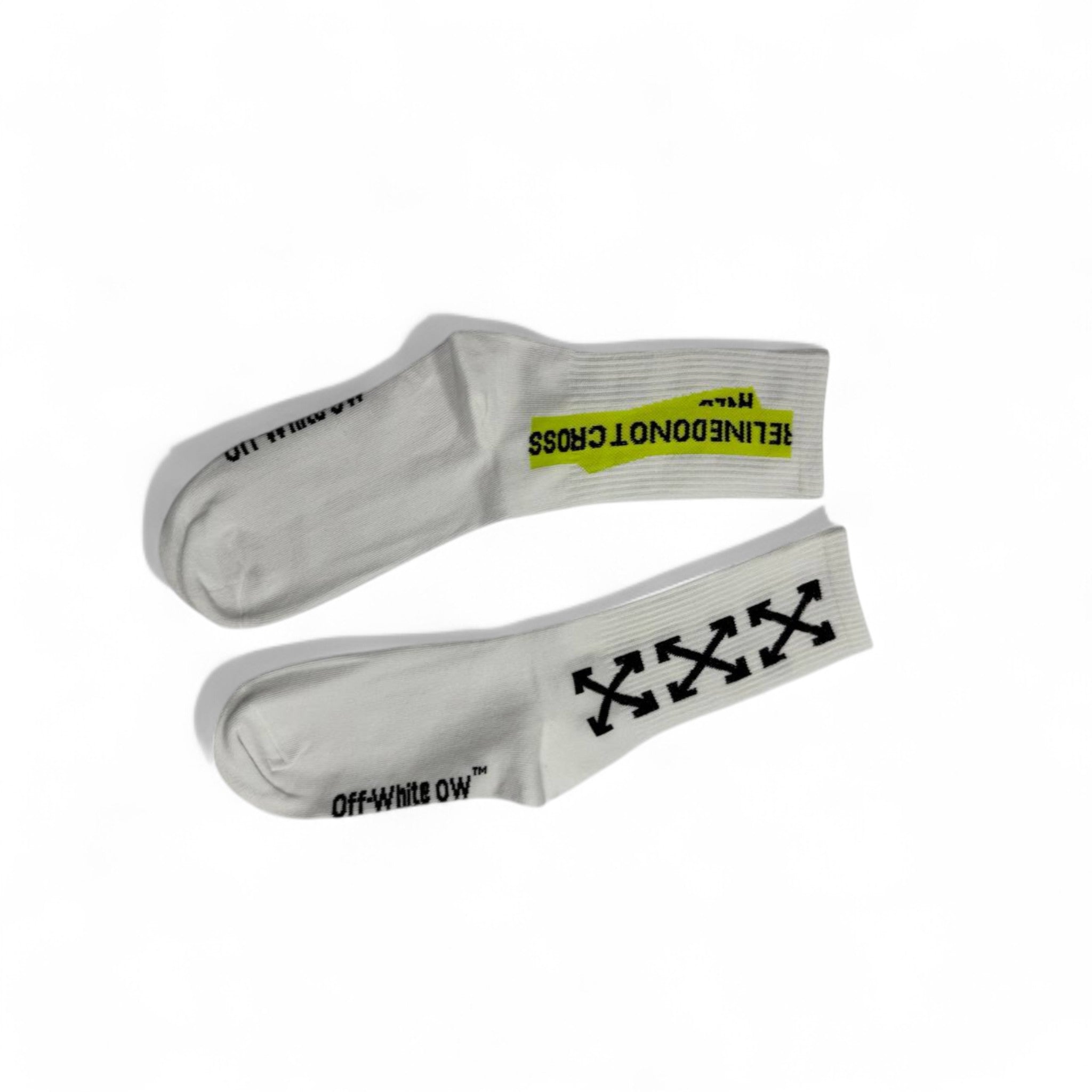Off-White Style “Do Not Cross” Socks 🚧 White Edition