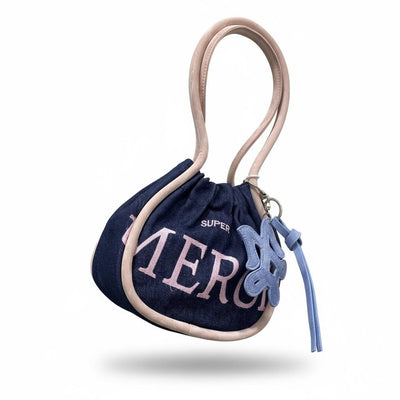 Super Sun Denim Drawstring Mini Bucket Bag 💙✨