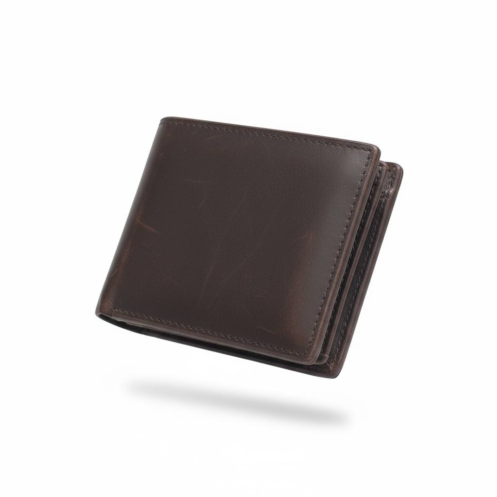 Calvin Klein CK Embossed Leather Bifold Wallet – Brown 🤎✨