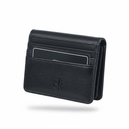 Calvin Klein CK Compact Leather Card Wallet – Black 🖤✨