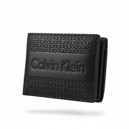 Calvin Klein Embossed Logo Leather Bifold Wallet 🖤