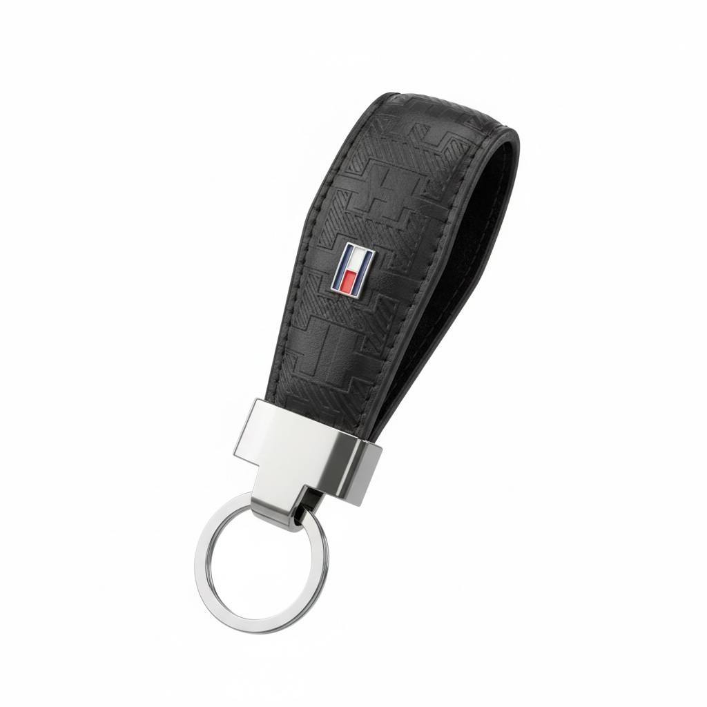 Tommy Hilfiger Monogram Leather Wallet & Key Holder Set – Black 🖤✨