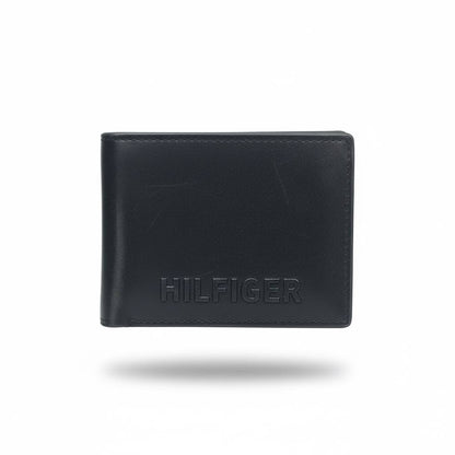 Tommy Hilfiger Embossed Leather Bifold Wallet – Black 🖤✨
