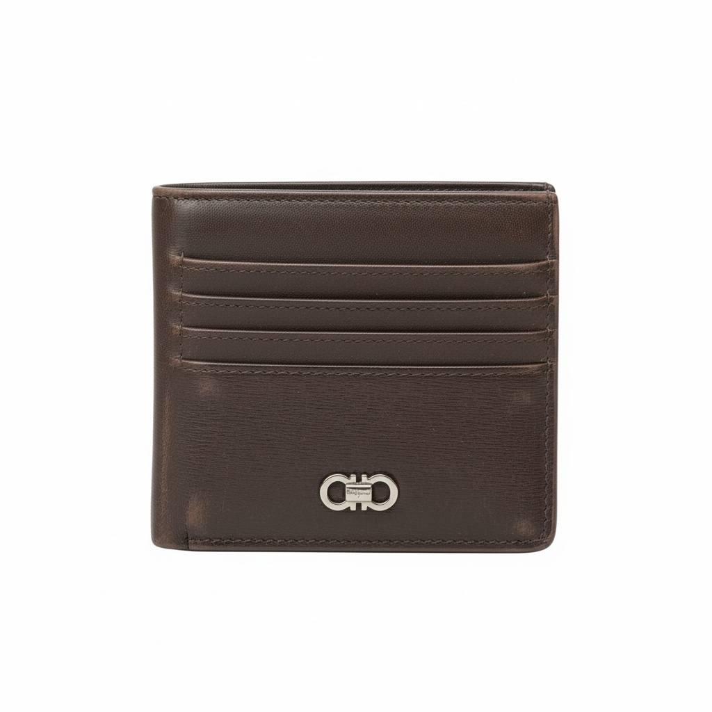 Salvatore Ferragamo Leather Bifold Wallet – Brown 🤎✨