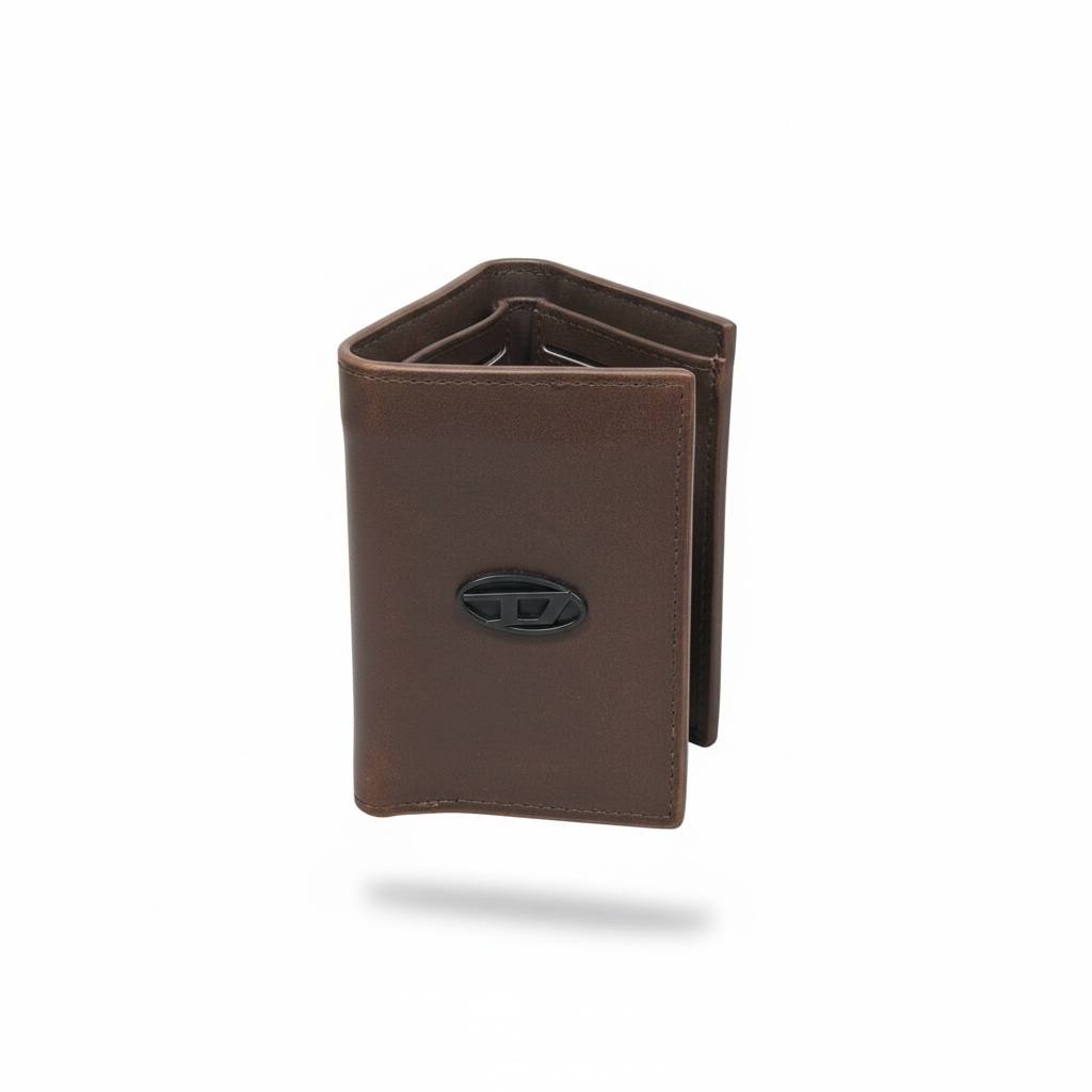 Diesel Leather Bifold Wallet – Brown 🖤🤎