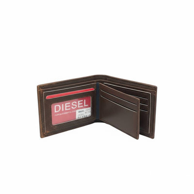 🔥🖤 DIESEL Men’s Leather Bifold Wallet – Bold Brown Edition 🖤🔥
