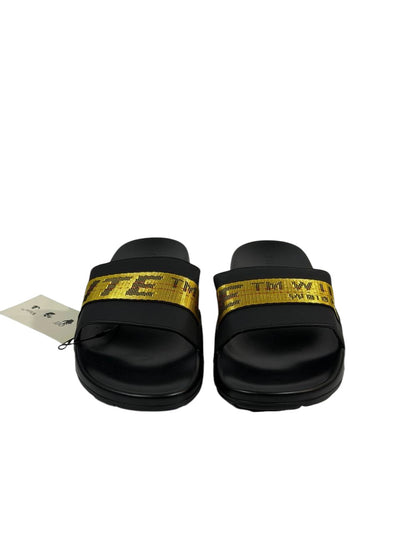OFF-WHITE Industrial Belt Slides – Black/Yellow Edition ⚫🟡🔥