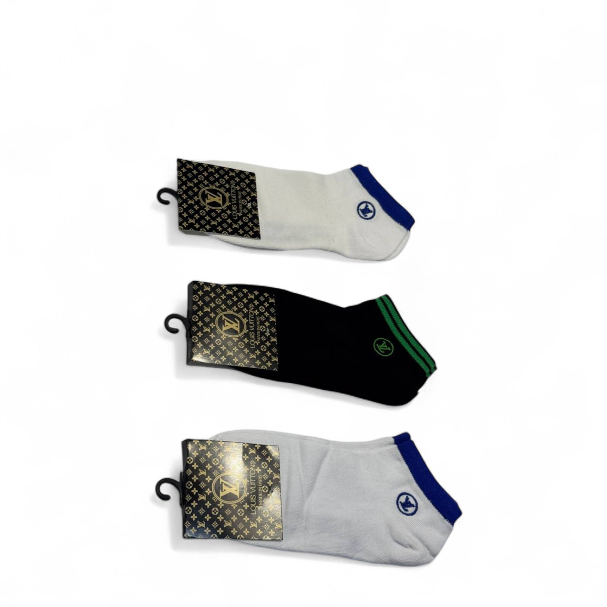 Louis Vuitton-Inspired Socks 3-Pack ⚪⚫ | Sporty Chic with Designer Vibes