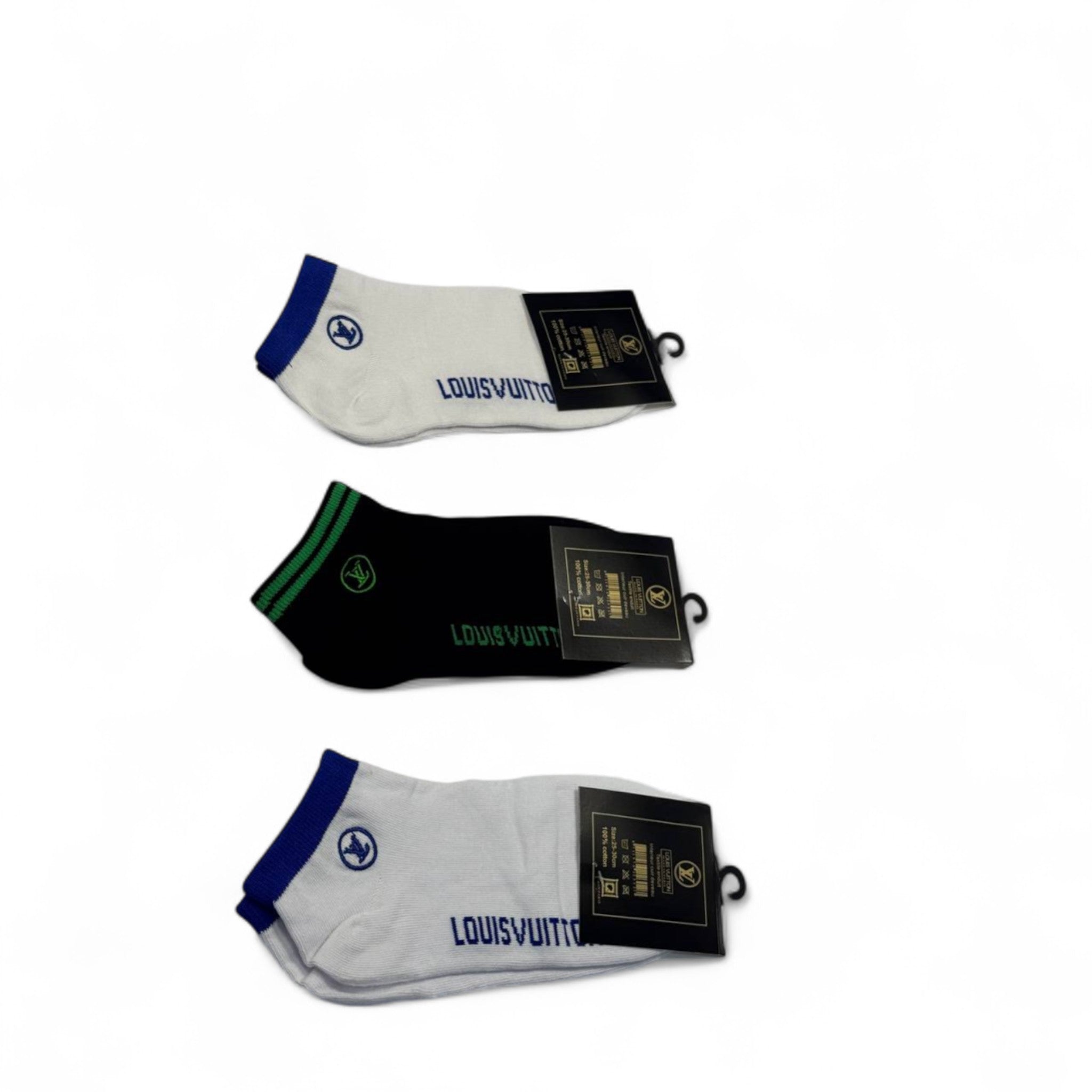 Louis Vuitton-Inspired Socks 3-Pack ⚪⚫ | Sporty Chic with Designer Vibes