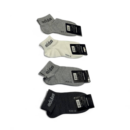 Adidas-Inspired Ankle Socks 4-Pack ⚽🩶 | Athletic Comfort Meets Everyday Style