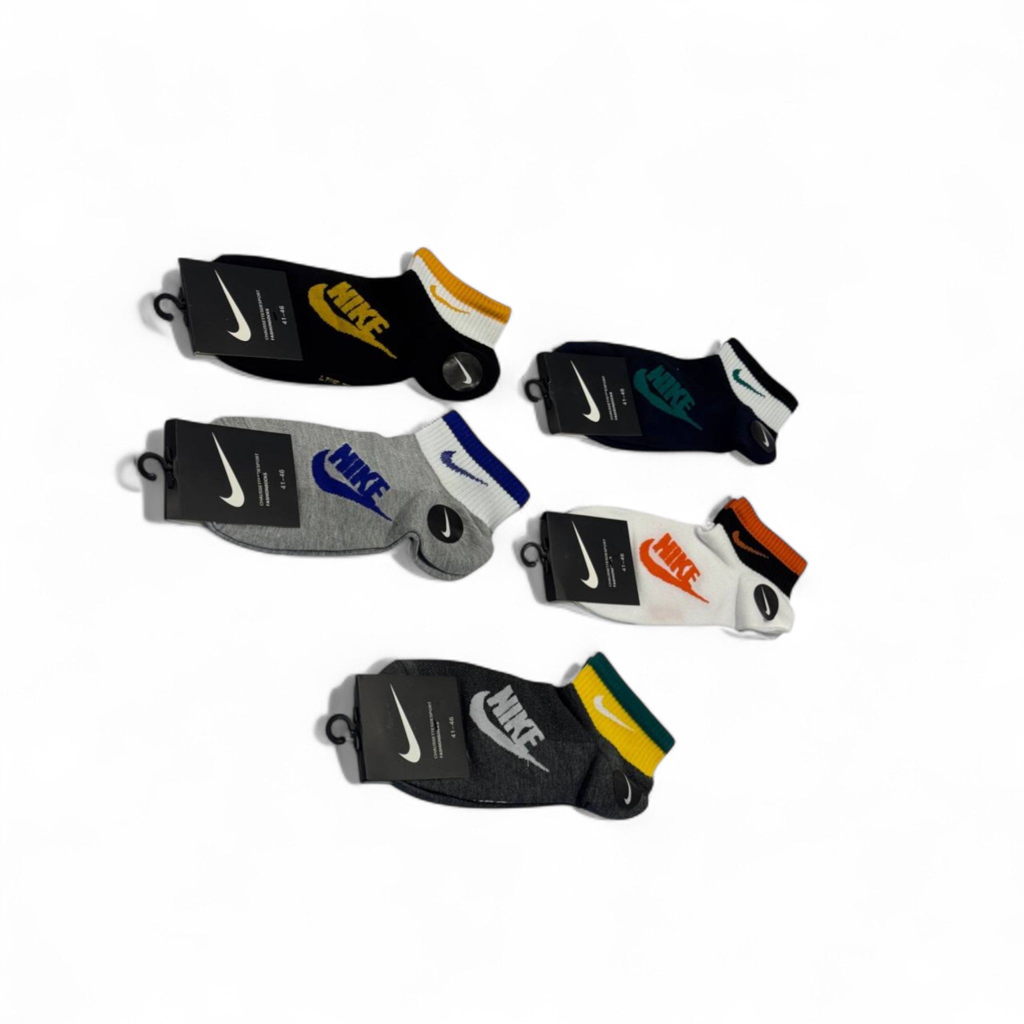 Nike-Inspired Color Swoosh Ankle Socks 6-Pack 🎯👟 | Vibrant Style Meets Athletic Comfort