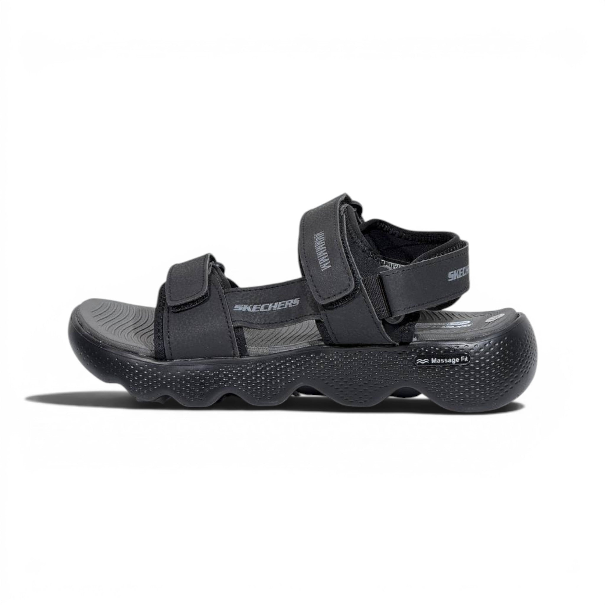 Skechers All Black Comfort Trekking Sandals – Lightweight Adjustable Outdoor Sandals For Men 🖤👣