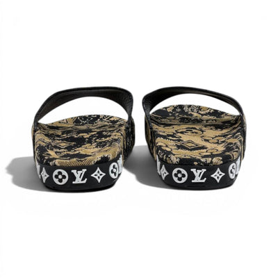 Louis Vuitton Monogram Inspired Slide Sandals – Luxury Designer Comfort Slippers ✨🖤
