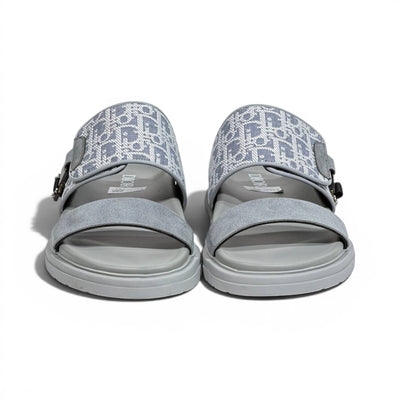 Dior Oblique Grey Slide Sandals – Luxury Designer Summer Slippers ✨🩶