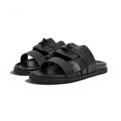 Hermès Black Luxury Slide Sandals – Premium Designer Summer Slippers 🖤✨