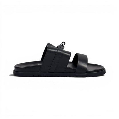 Hermès Black Luxury Slide Sandals – Premium Designer Summer Slippers 🖤✨