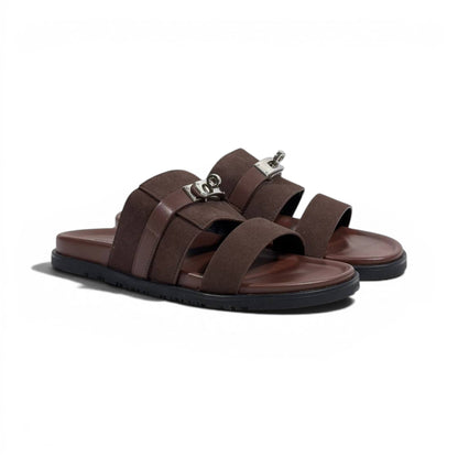 Hermès Brown Luxury Slide Sandals – Premium Designer Summer Slippers 🤎✨