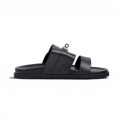 Hermès Black Luxury Slide Sandals – Premium Designer Summer Slippers 🖤✨