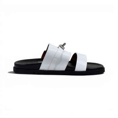 Hermès White Luxury Slide Sandals – Premium Designer Summer Slippers 🤍✨
