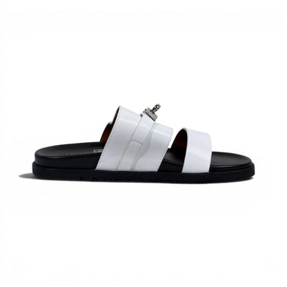 Hermès White Luxury Slide Sandals – Premium Designer Summer Slippers 🤍✨