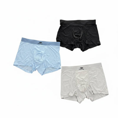 Balenciaga Premium Ice Silk Boxer Briefs Set – Luxury Performance Underwear Collection ⚡🖤🤍💙