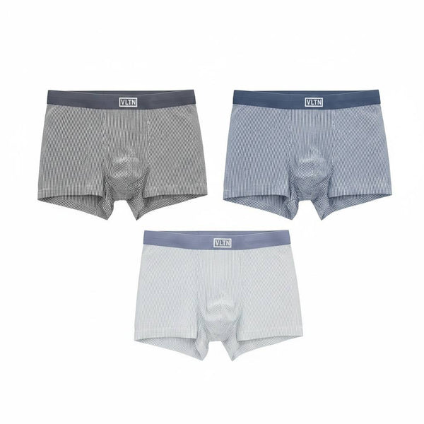 Valentino VLTN Premium Ribbed Boxer Briefs Set – Luxury Everyday Comfort Collection 🤍🩶💙
