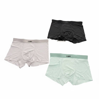 DIOR Premium Ice Silk Boxer Briefs Set – Luxury Comfort Edition ✨🖤