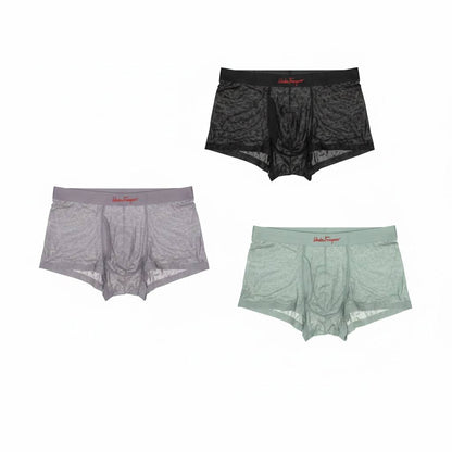 SALVATORE FERRAGAMO Premium Ice Silk Boxer Briefs Set – Italian Luxury Comfort ✨🖤