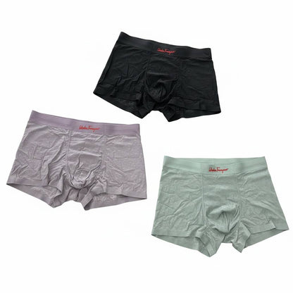 SALVATORE FERRAGAMO Premium Ice Silk Boxer Briefs Set – Italian Luxury Comfort ✨🖤