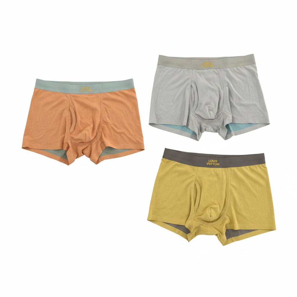 LOUIS VUITTON Premium Ice Silk Boxer Briefs Set – Luxury Essential Collection ✨🌈