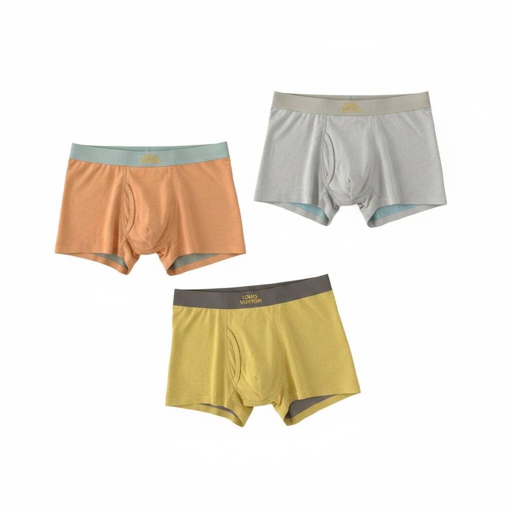 LOUIS VUITTON Premium Ice Silk Boxer Briefs Set – Luxury Essential Collection ✨🌈