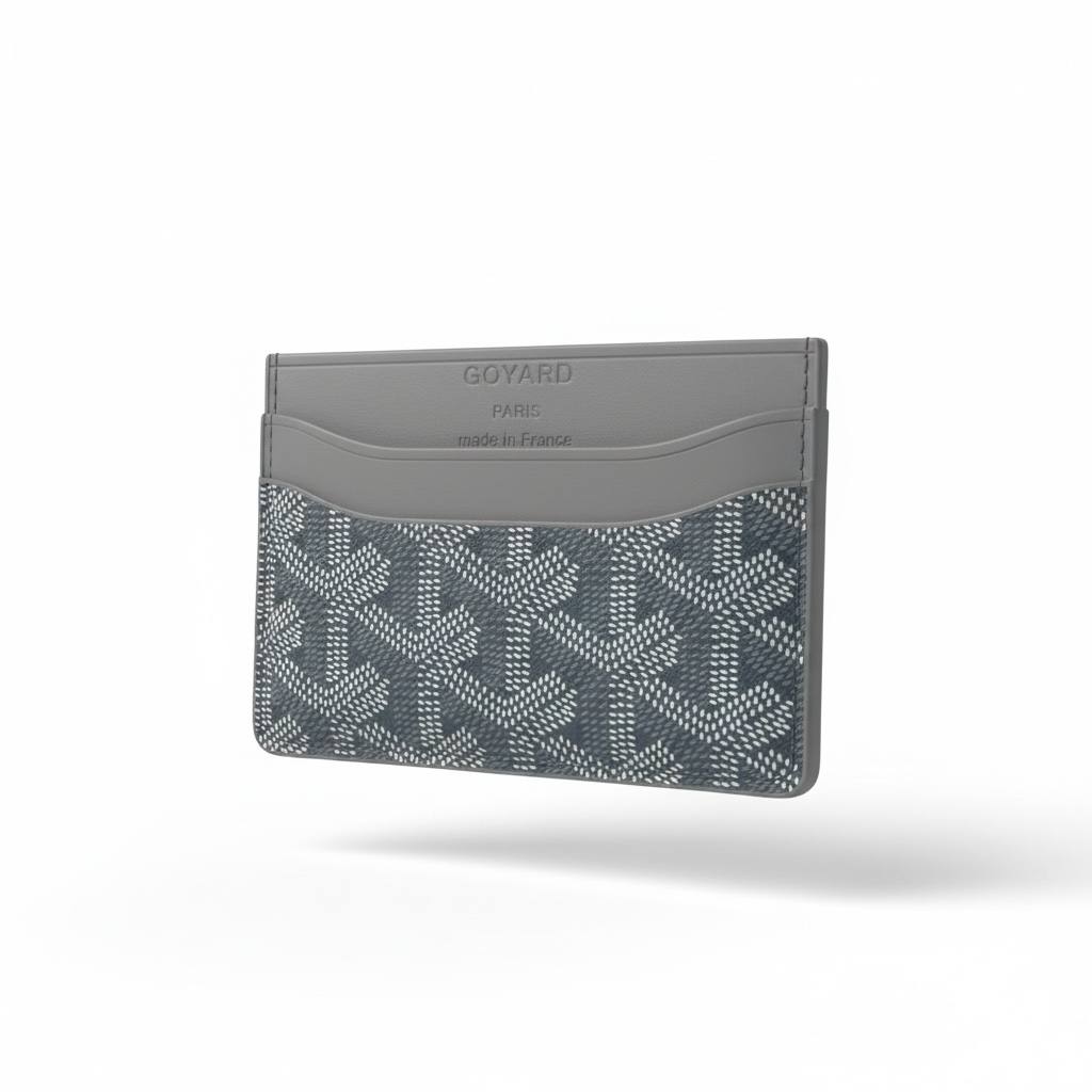 ✨🩶 GOYARD Paris Signature Card Holder – Grey Chevron Classic 🩶✨