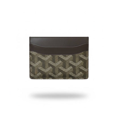 🤎✨ GOYARD Paris Chevron Card Holder – Olive & Brown | Made in France 🇫🇷