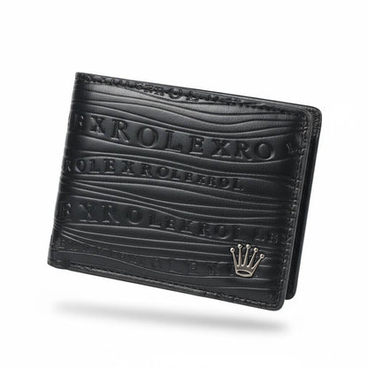 🖤👑 Rolex Embossed Leather Wallet – Signature Black Edition