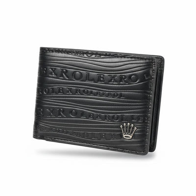 🖤👑 Rolex Embossed Leather Wallet – Signature Black Edition