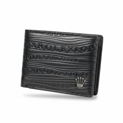 🖤👑 Rolex Embossed Leather Wallet – Signature Black Edition