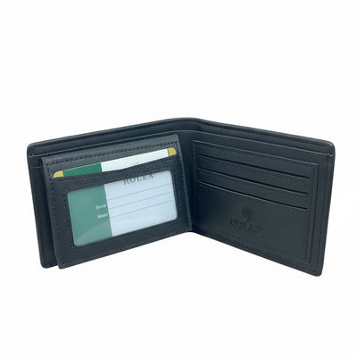 🖤👑 Rolex Embossed Leather Wallet – Signature Black Edition