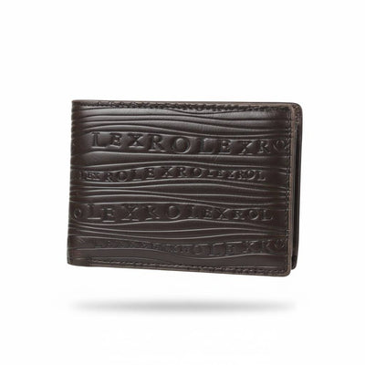 🖤👑 Rolex Embossed Leather Wallet – Classic Brown Edition