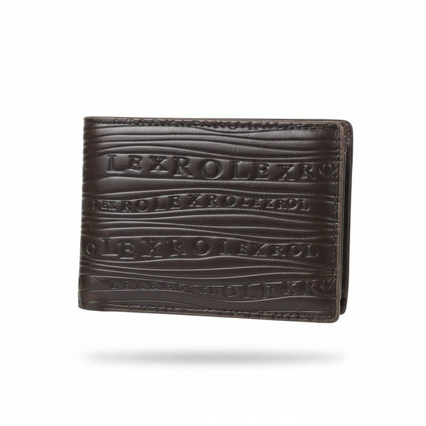 🖤👑 Rolex Embossed Leather Wallet – Classic Brown Edition