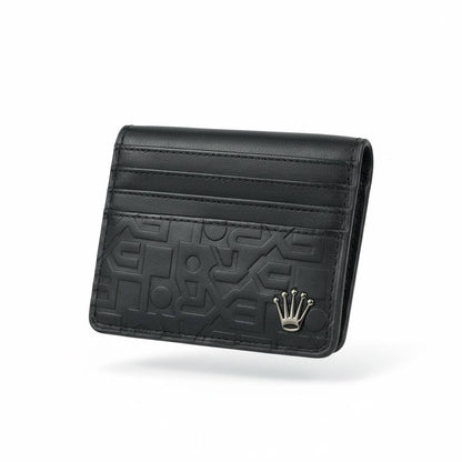 🖤👑 Rolex Embossed Leather Card Holder – Black Signature Edition
